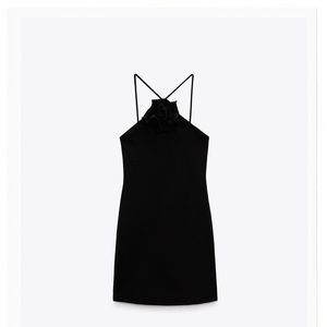 Zara black floral mini dress size small